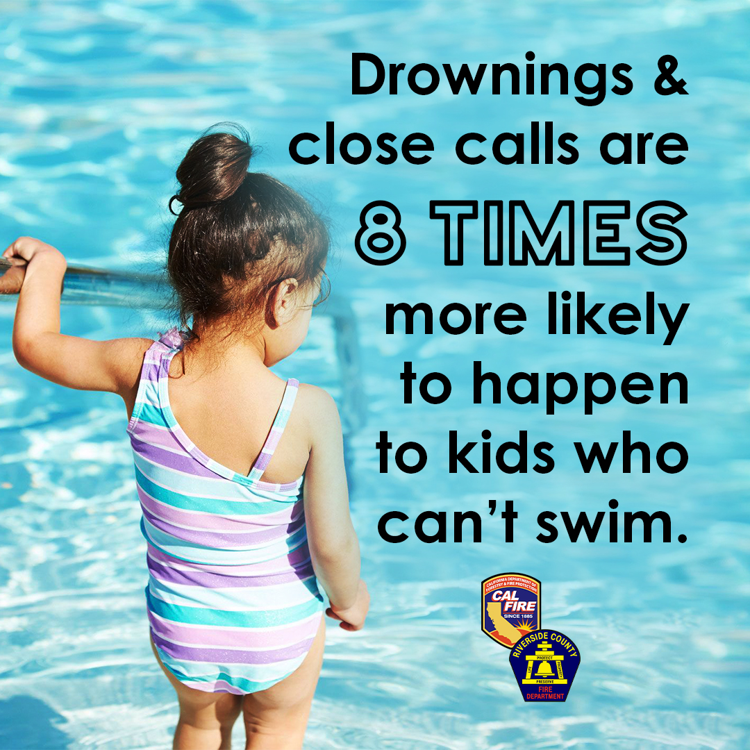 Drownings & close calls are 8 times more likely to happen to kids who can't swim.